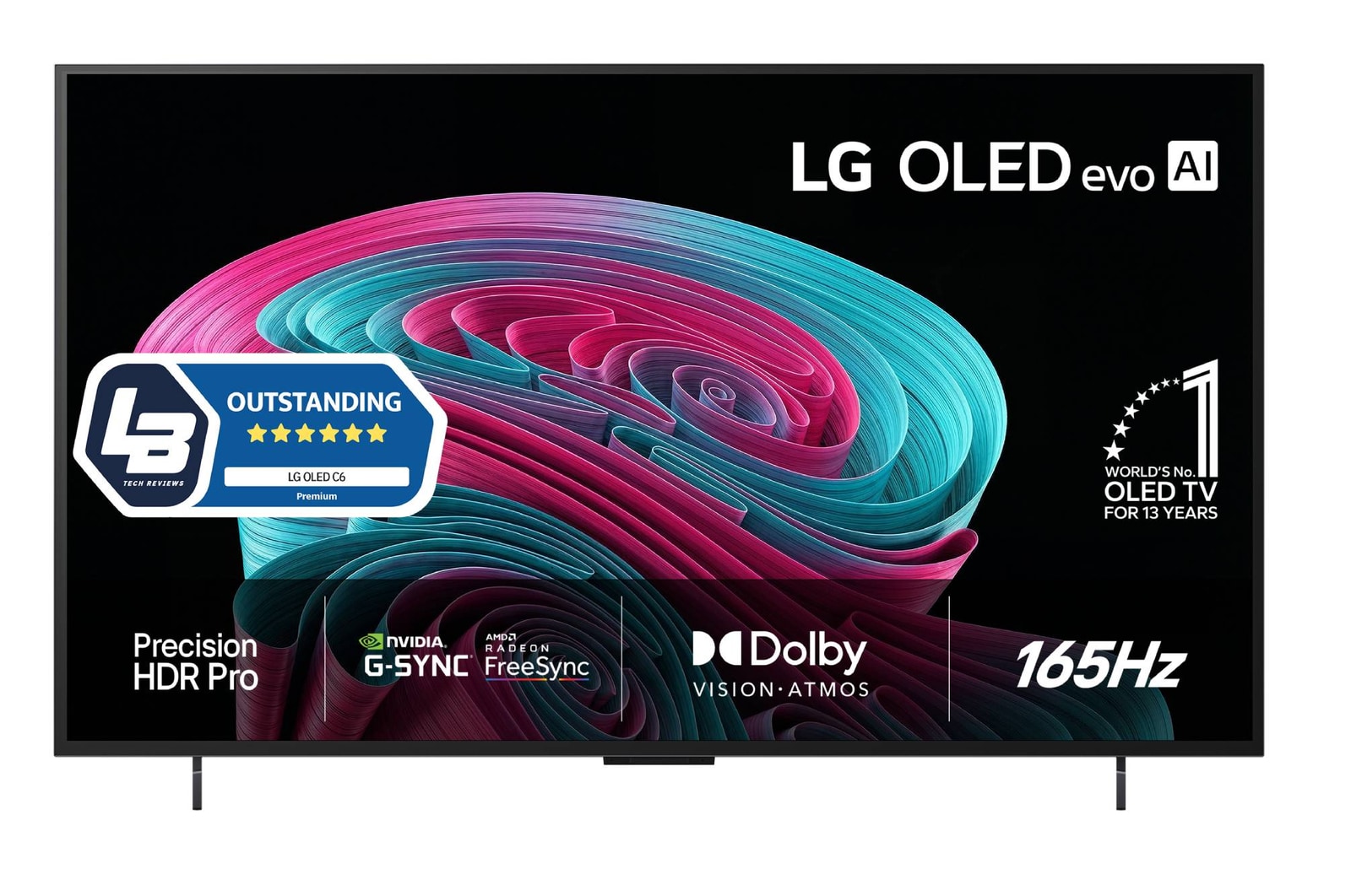 Vy framifrån av LG 42" OLED evo C65 4K AI TV - 2026 OLED42C65LA
